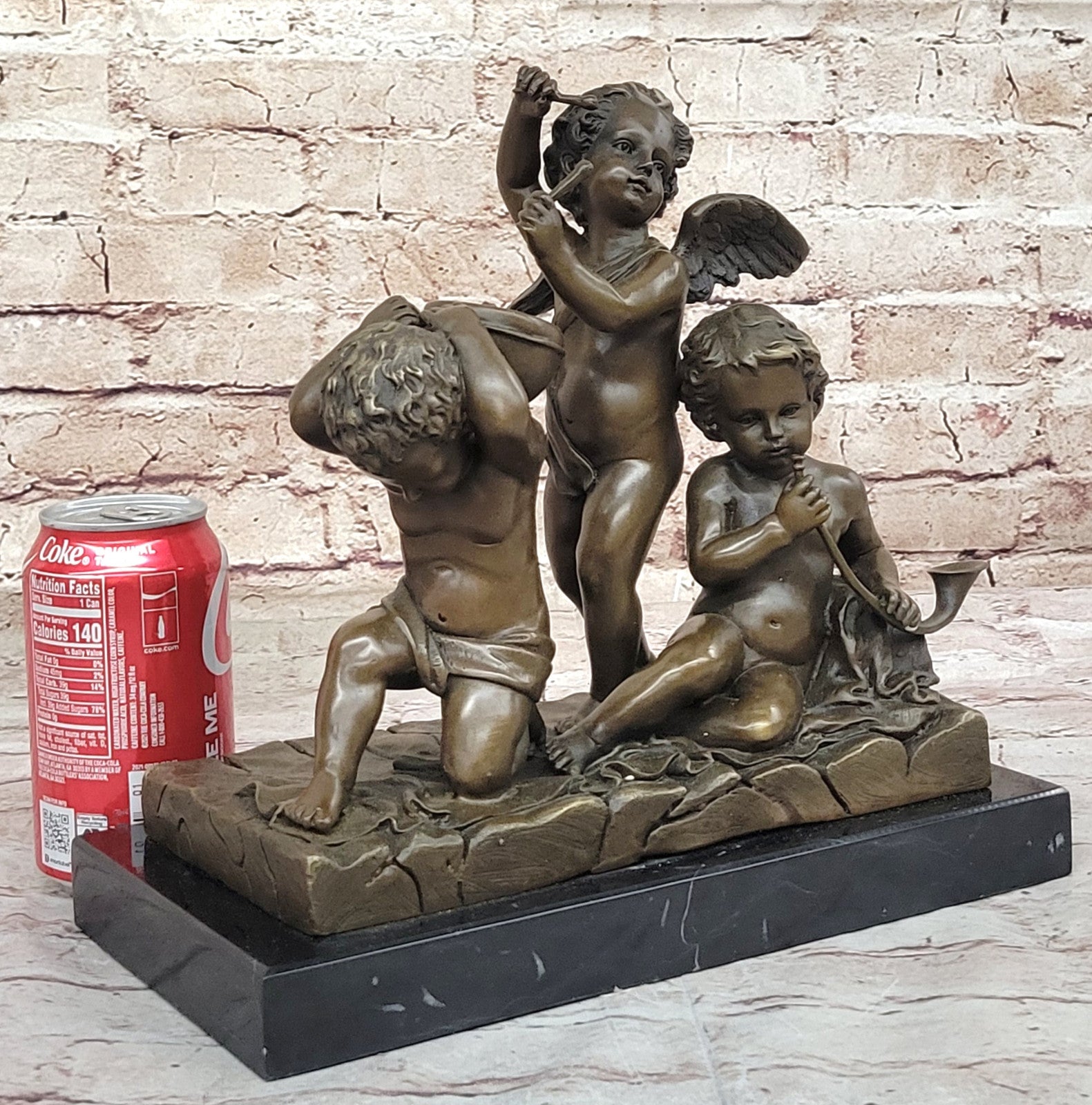 Mario`s Cherub Symphony: Hot Cast Bronze Sculpture - Fine Art Figurine