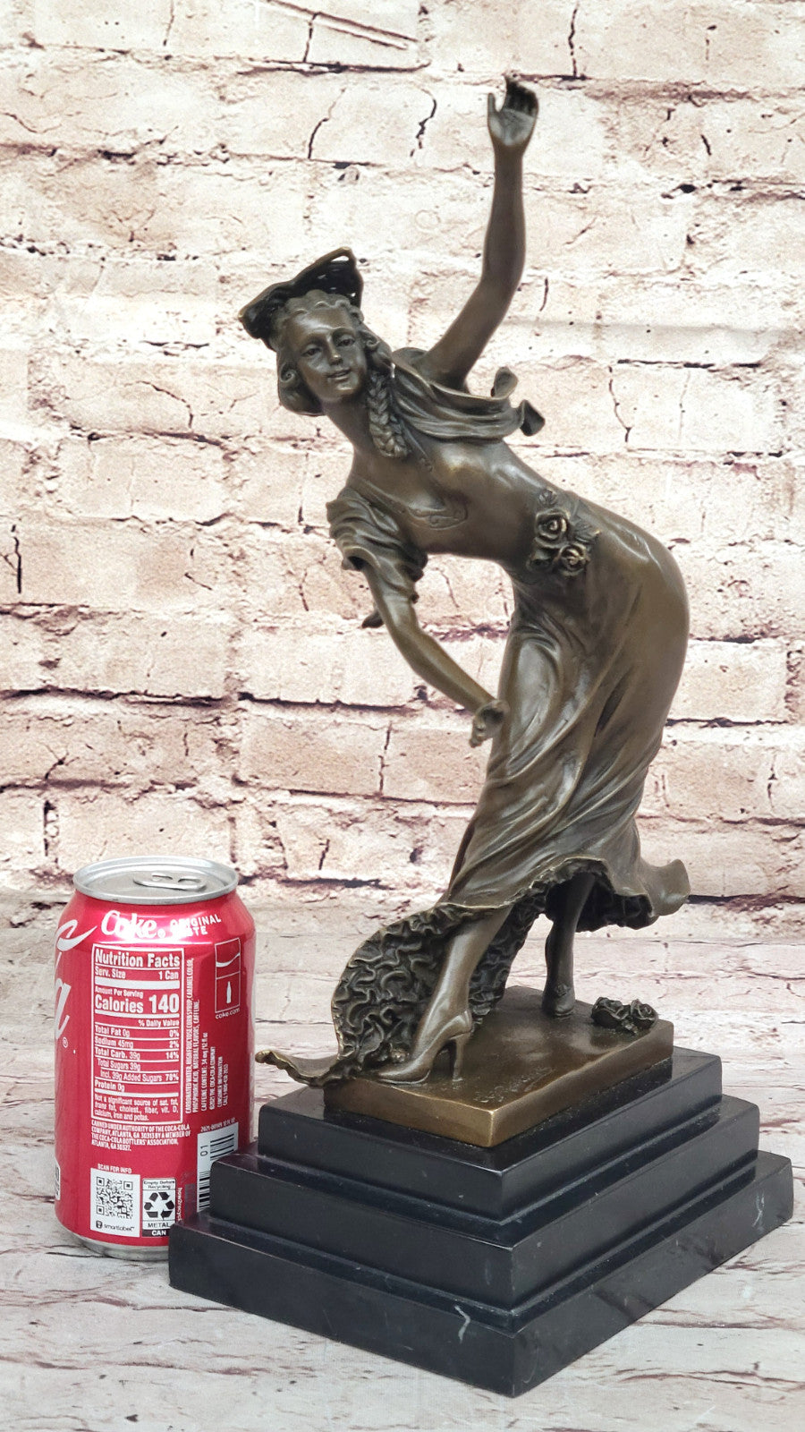 Timeless Artwork: Colinet`s Handmade Bronze Sculpture - Spanish Dancer, Art Deco