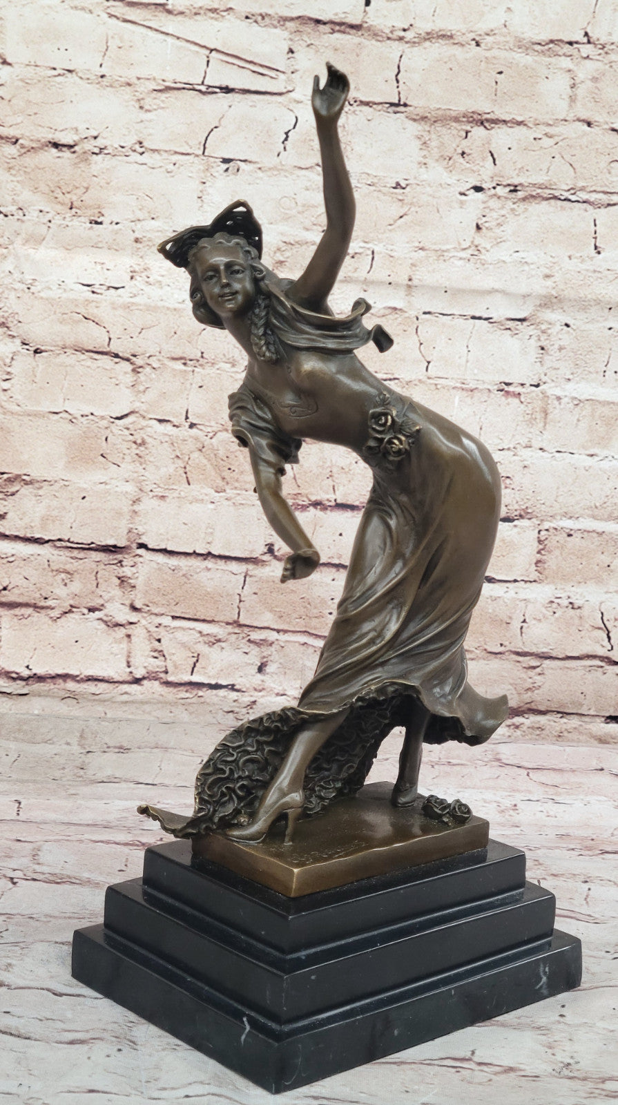 Timeless Artwork: Colinet`s Handmade Bronze Sculpture - Spanish Dancer, Art Deco
