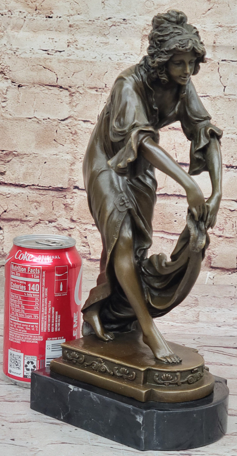 Unique Nouveau Figurine: `Shawl Dancer` C J R Colinet Signed Bronze Statue