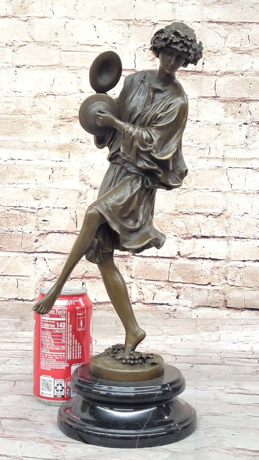 Collector`s Delight: Milo`s Bronze Sculpture - Young Girl with Cymbals Figurine