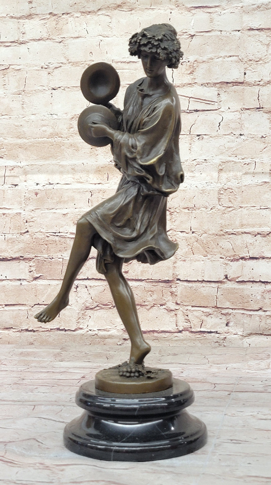Collector`s Delight: Milo`s Bronze Sculpture - Young Girl with Cymbals Figurine