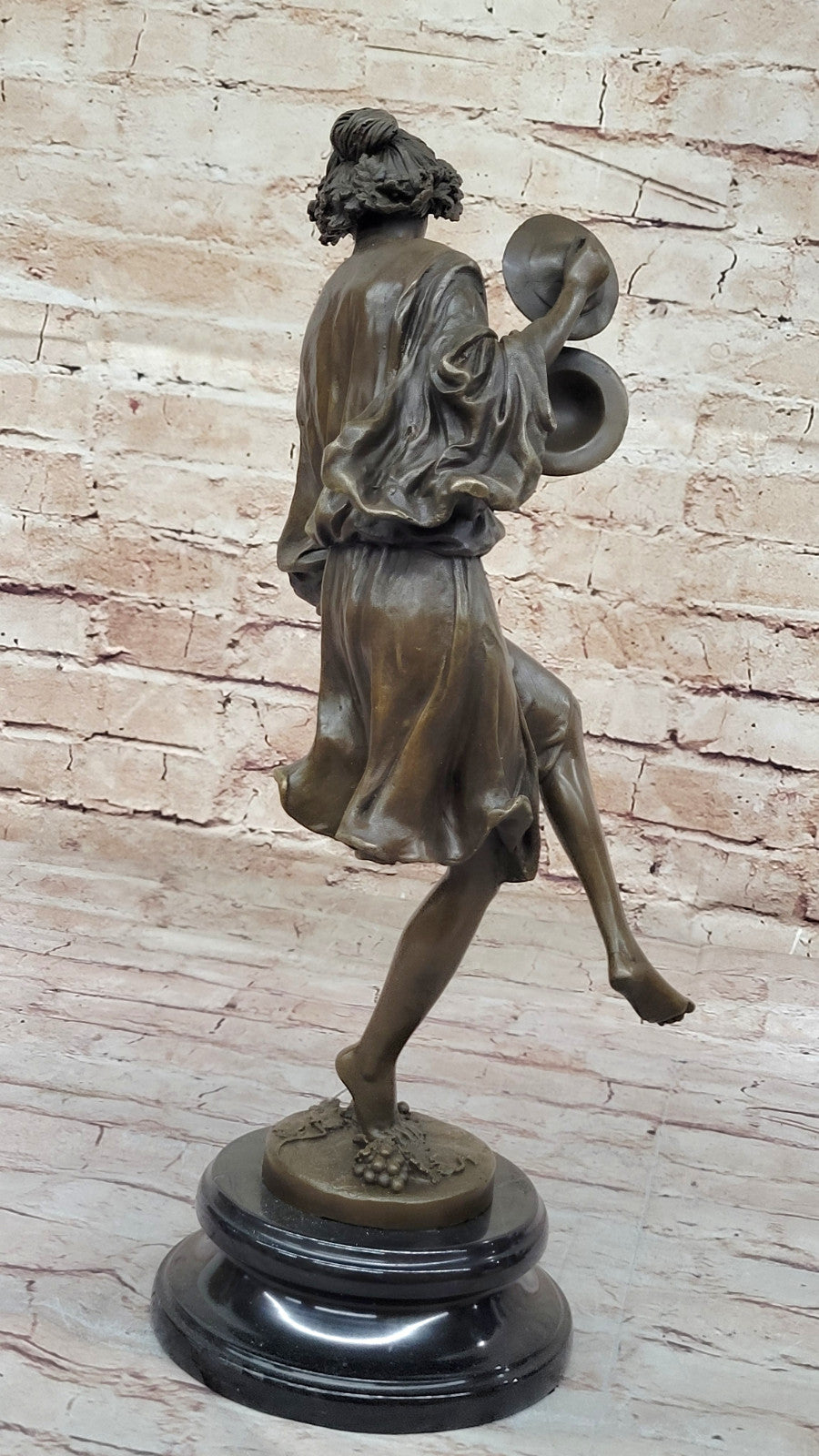 Collector`s Delight: Milo`s Bronze Sculpture - Young Girl with Cymbals Figurine