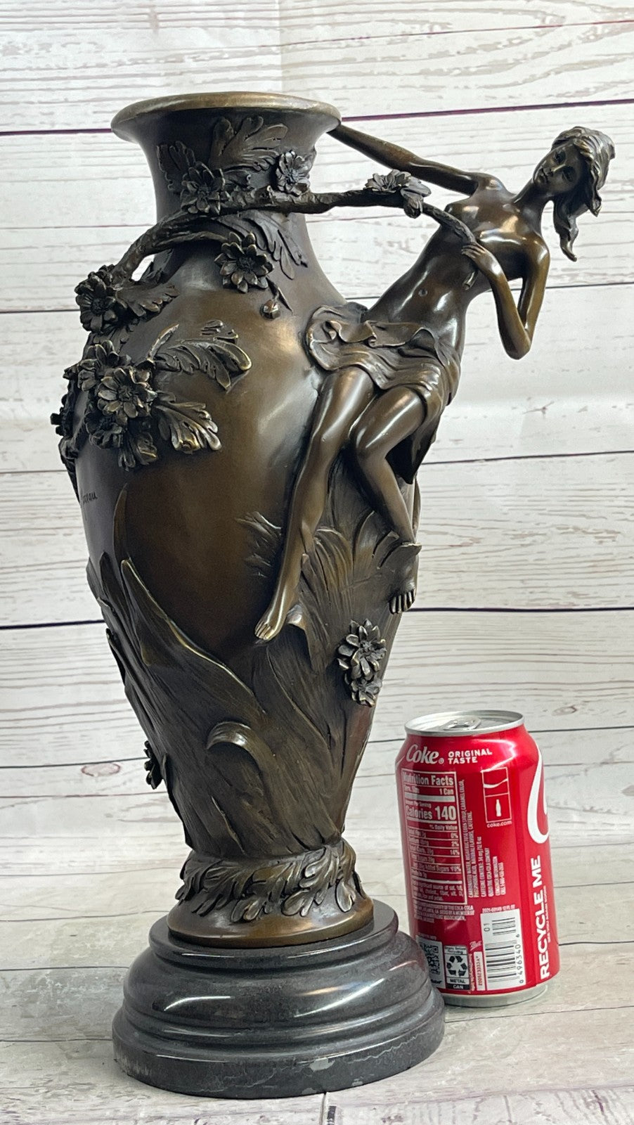 Buy Nude Female Bronze Figurine Vase – Handmade Planter & Mantel Décor by Moreau