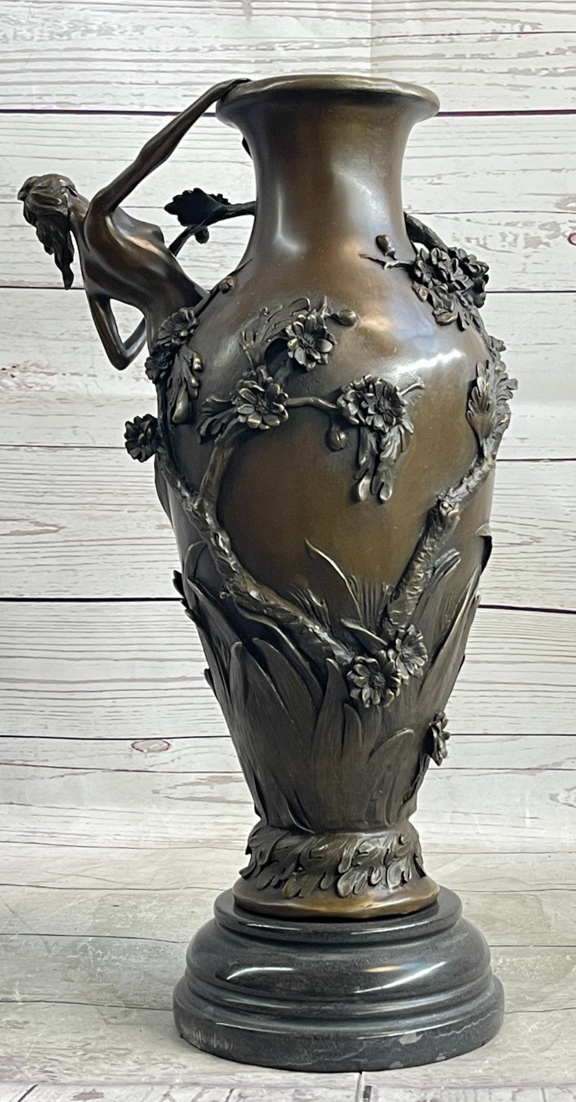 Buy Nude Female Bronze Figurine Vase – Handmade Planter & Mantel Décor by Moreau