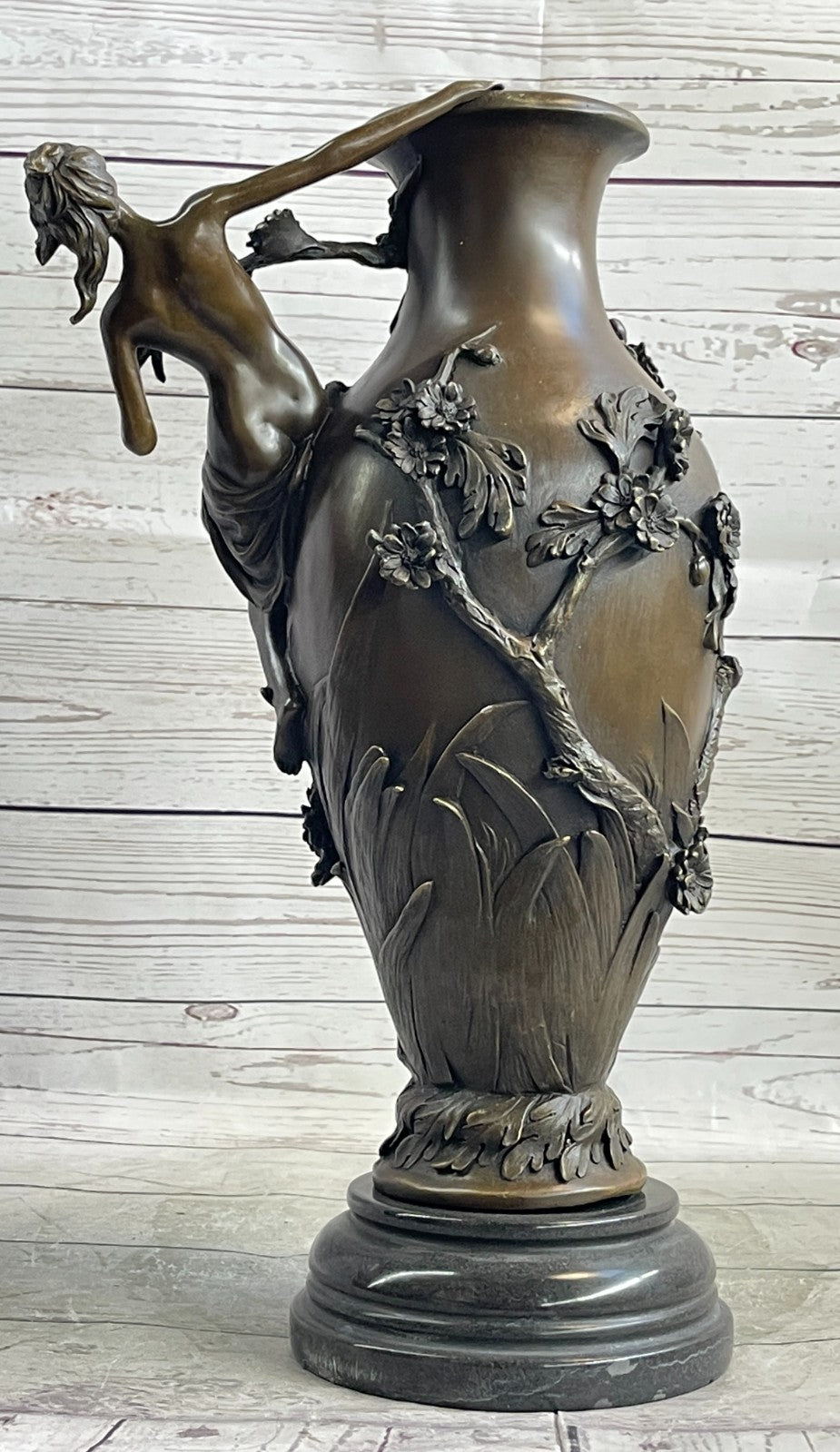 Buy Nude Female Bronze Figurine Vase – Handmade Planter & Mantel Décor by Moreau