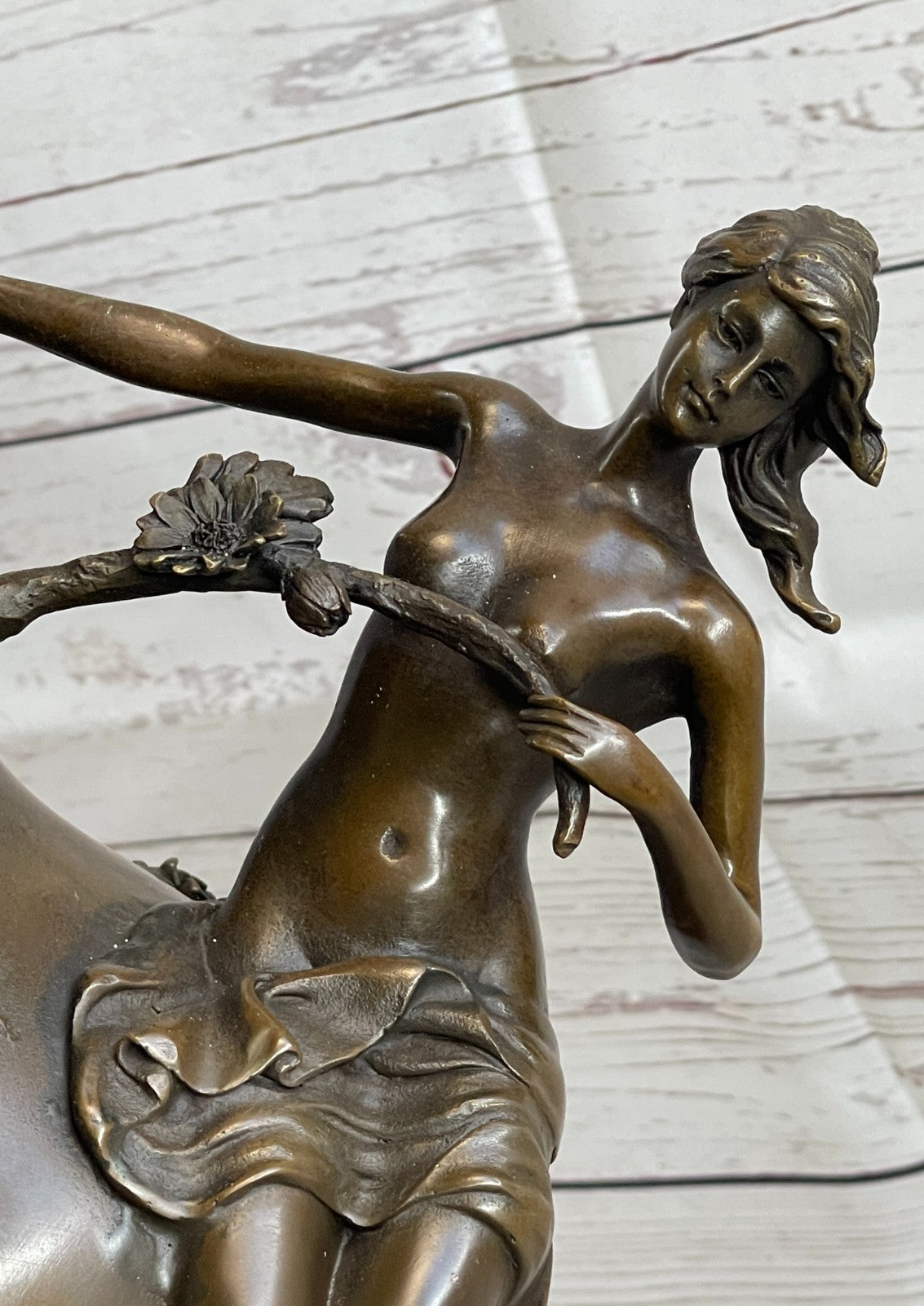 Buy Nude Female Bronze Figurine Vase – Handmade Planter & Mantel Décor by Moreau