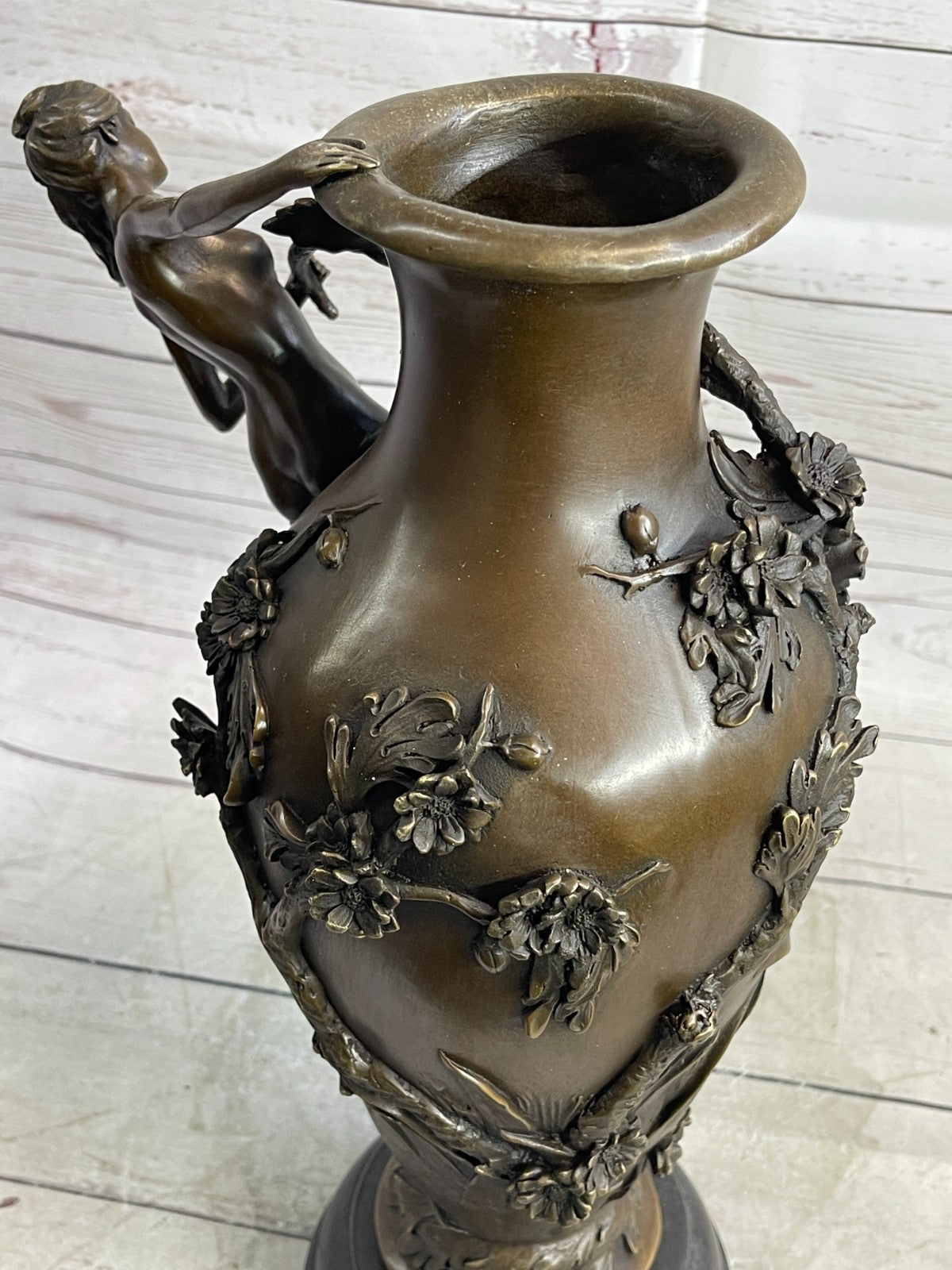 Buy Nude Female Bronze Figurine Vase – Handmade Planter & Mantel Décor by Moreau