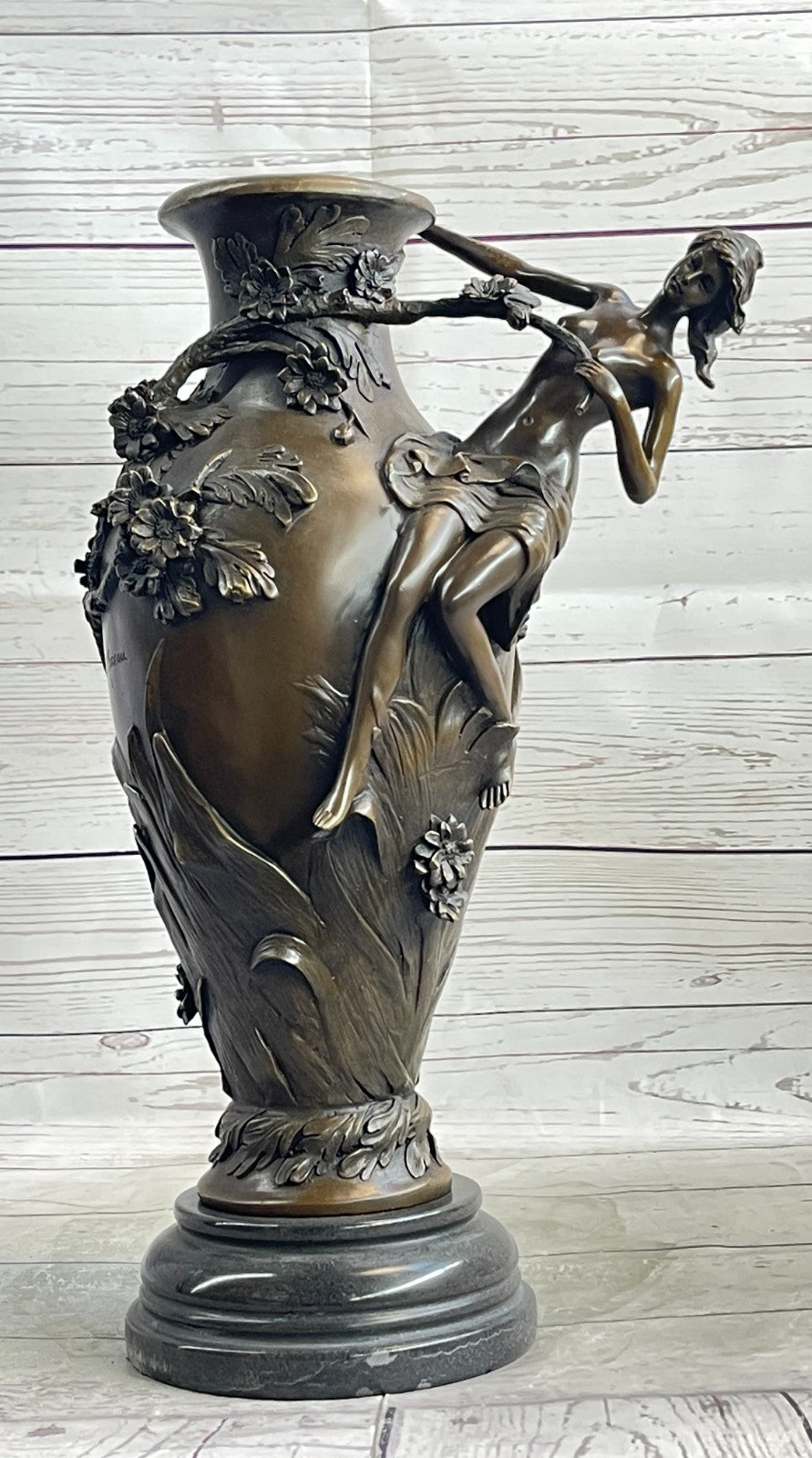 Buy Nude Female Bronze Figurine Vase – Handmade Planter & Mantel Décor by Moreau