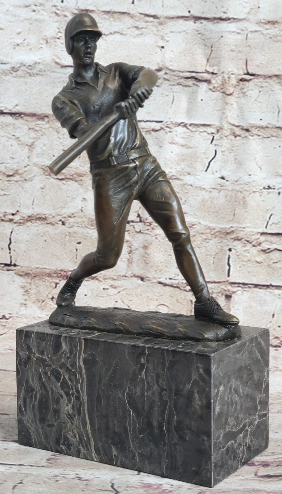Hot Cast Signed Original Baseball player Trophy Gift Bronze Sculpture Statue