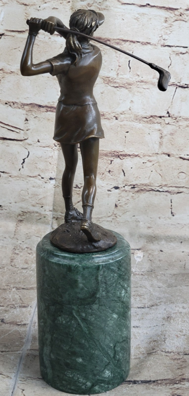 Bronze Phenomenal Sculpture of a Woman in Golf Course Golfer by Milo Figurine