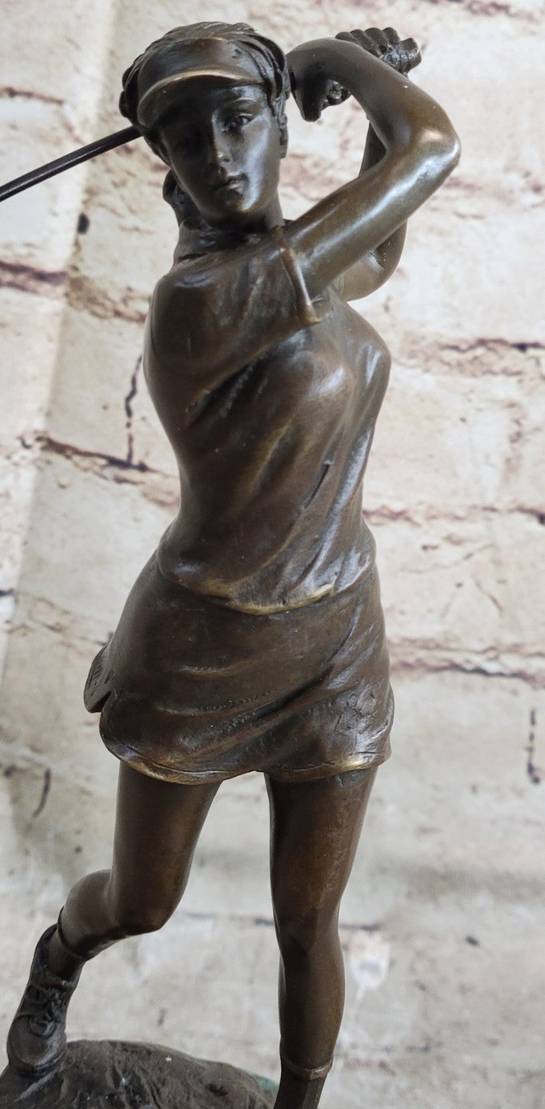Bronze Phenomenal Sculpture of a Woman in Golf Course Golfer by Milo Figurine