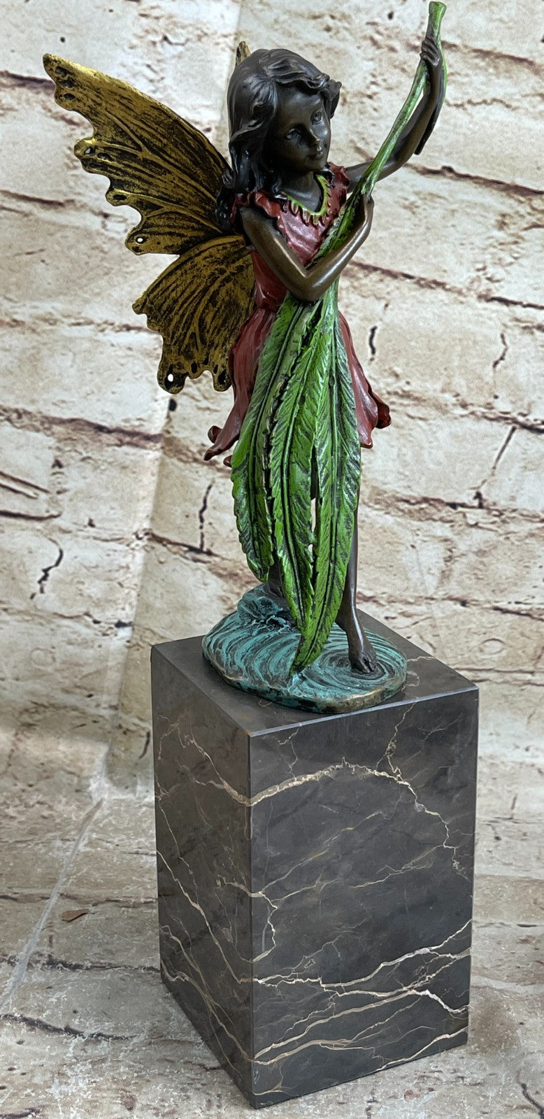 Tall Fairy Angel Multi Color Patina Bronze Sculpture Hot Cast Mythical Figurine