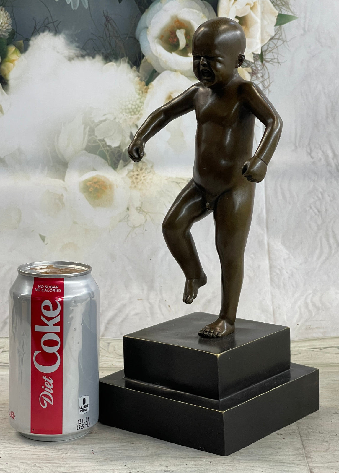 Hot Cast Baby Crying by Miguel Lopez Known As Milo Bronze sculpture Statue