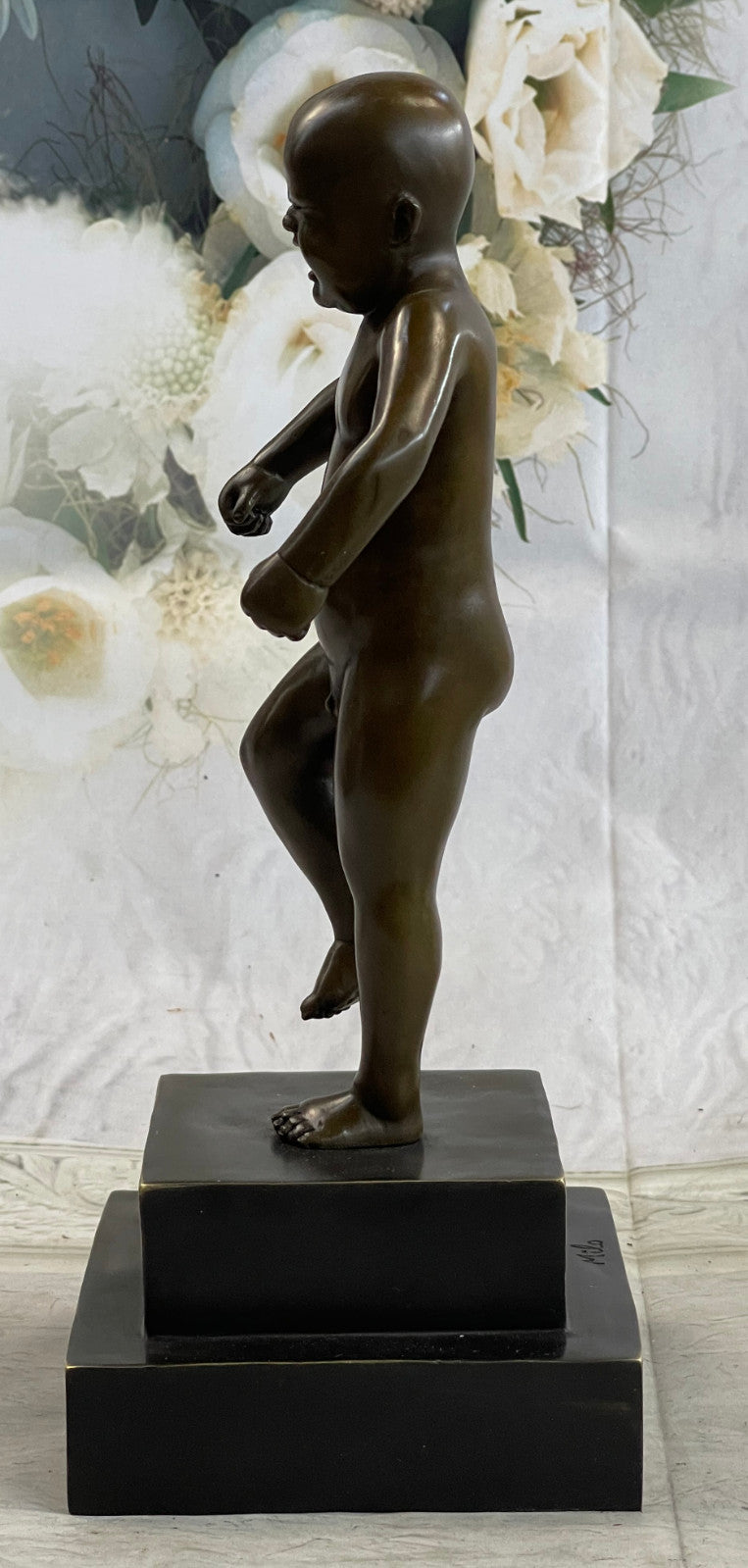 Hot Cast Baby Crying by Miguel Lopez Known As Milo Bronze sculpture Statue