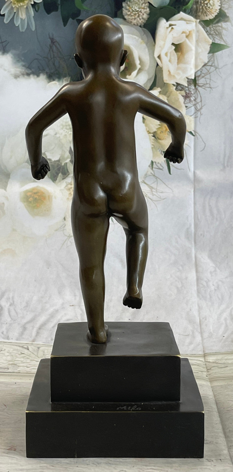 Hot Cast Baby Crying by Miguel Lopez Known As Milo Bronze sculpture Statue