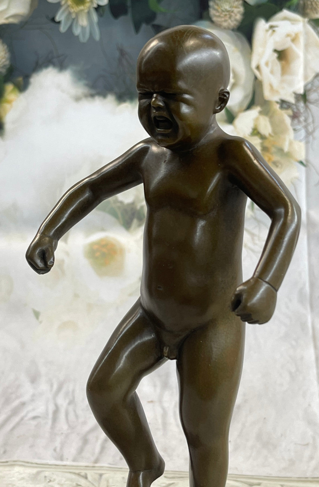 Hot Cast Baby Crying by Miguel Lopez Known As Milo Bronze sculpture Statue