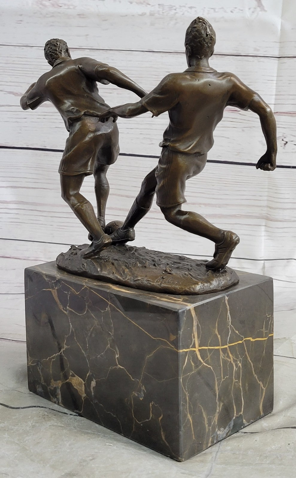 Handcrafted bronze sculpture SALE Player Soccer Two Deco Art Original Artwork