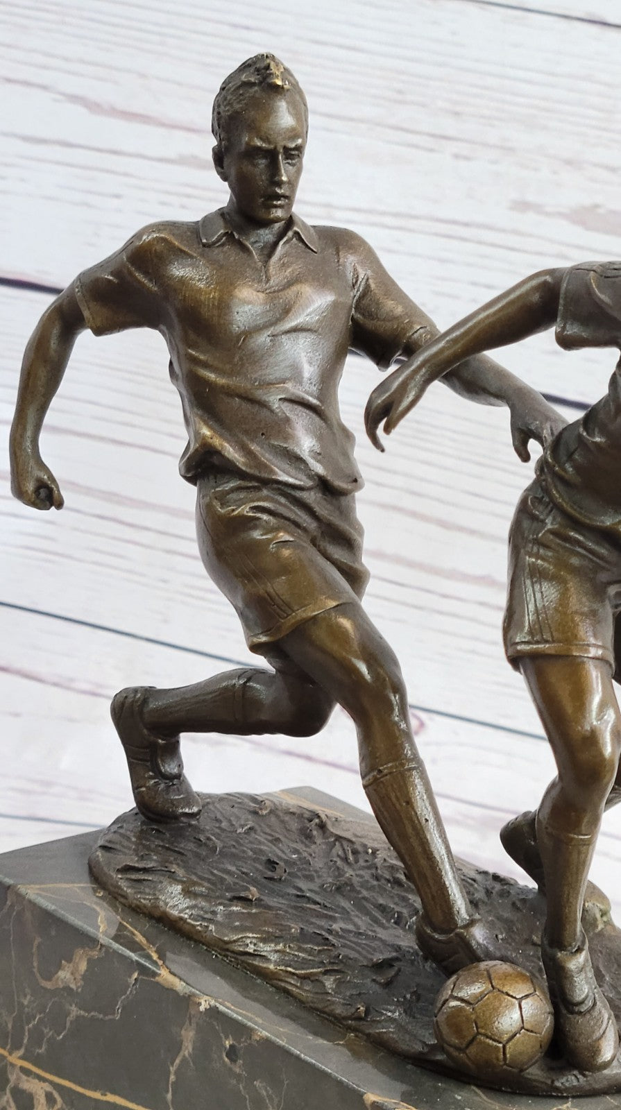 Handcrafted bronze sculpture SALE Player Soccer Two Deco Art Original Artwork