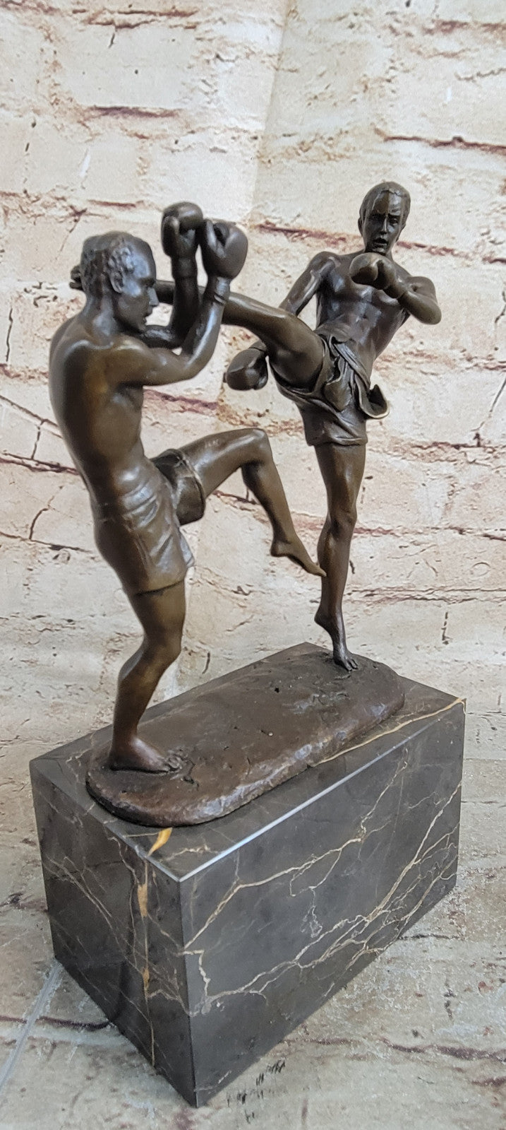 Bronze Sculpture Match Sport Kick Boxer Hot Cast Hand crafted Artwork Figure Art