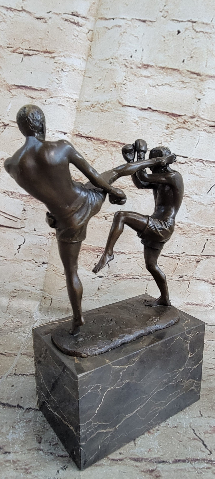 Bronze Sculpture Match Sport Kick Boxer Hot Cast Hand crafted Artwork Figure Art