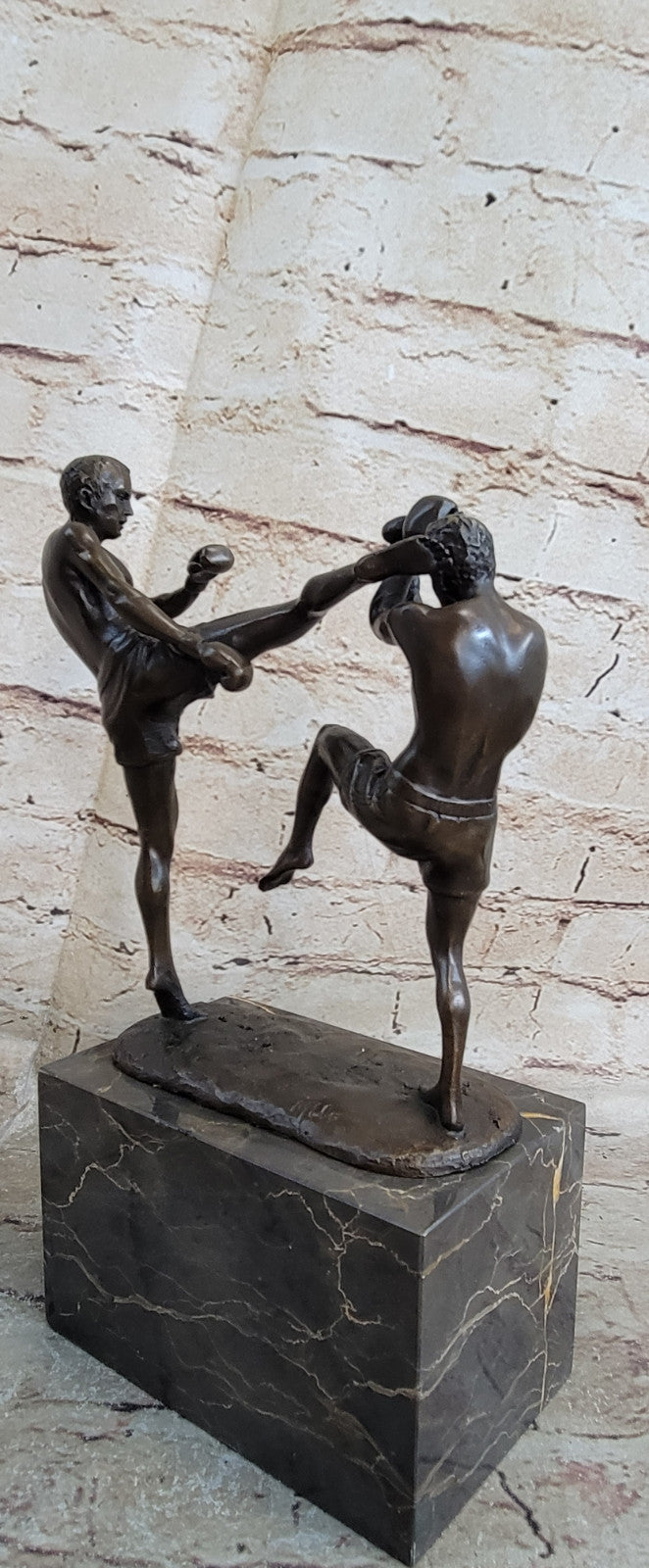 Bronze Sculpture Match Sport Kick Boxer Hot Cast Hand crafted Artwork Figure Art