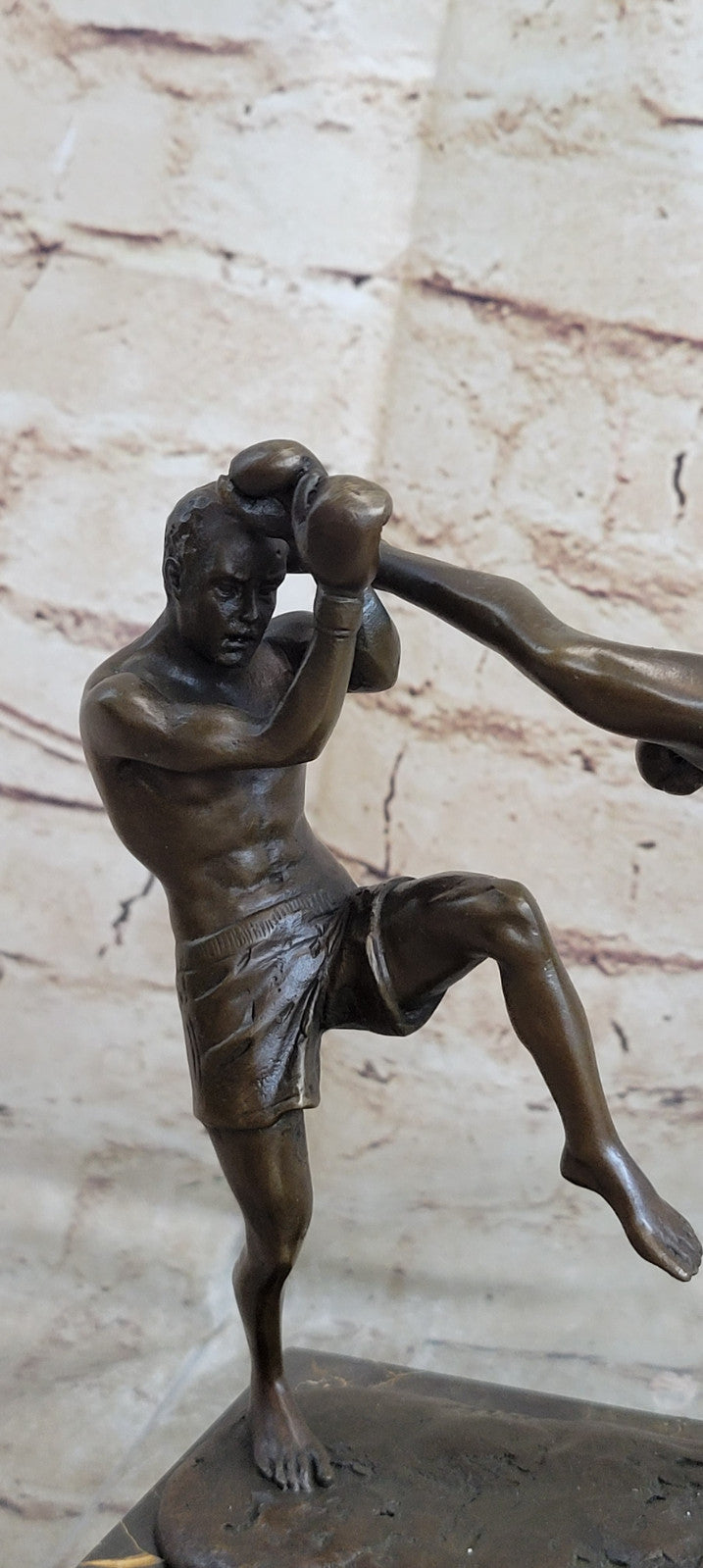 Bronze Sculpture Match Sport Kick Boxer Hot Cast Hand crafted Artwork Figure Art
