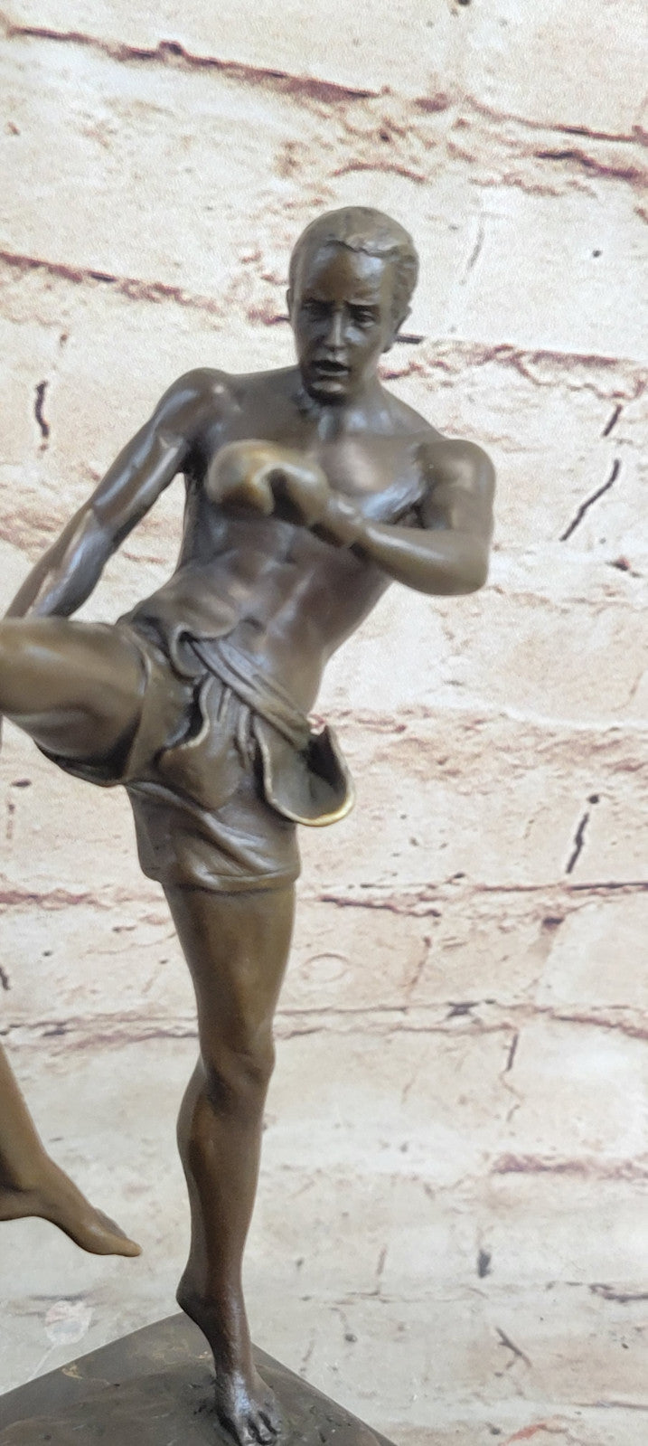 Bronze Sculpture Match Sport Kick Boxer Hot Cast Hand crafted Artwork Figure Art