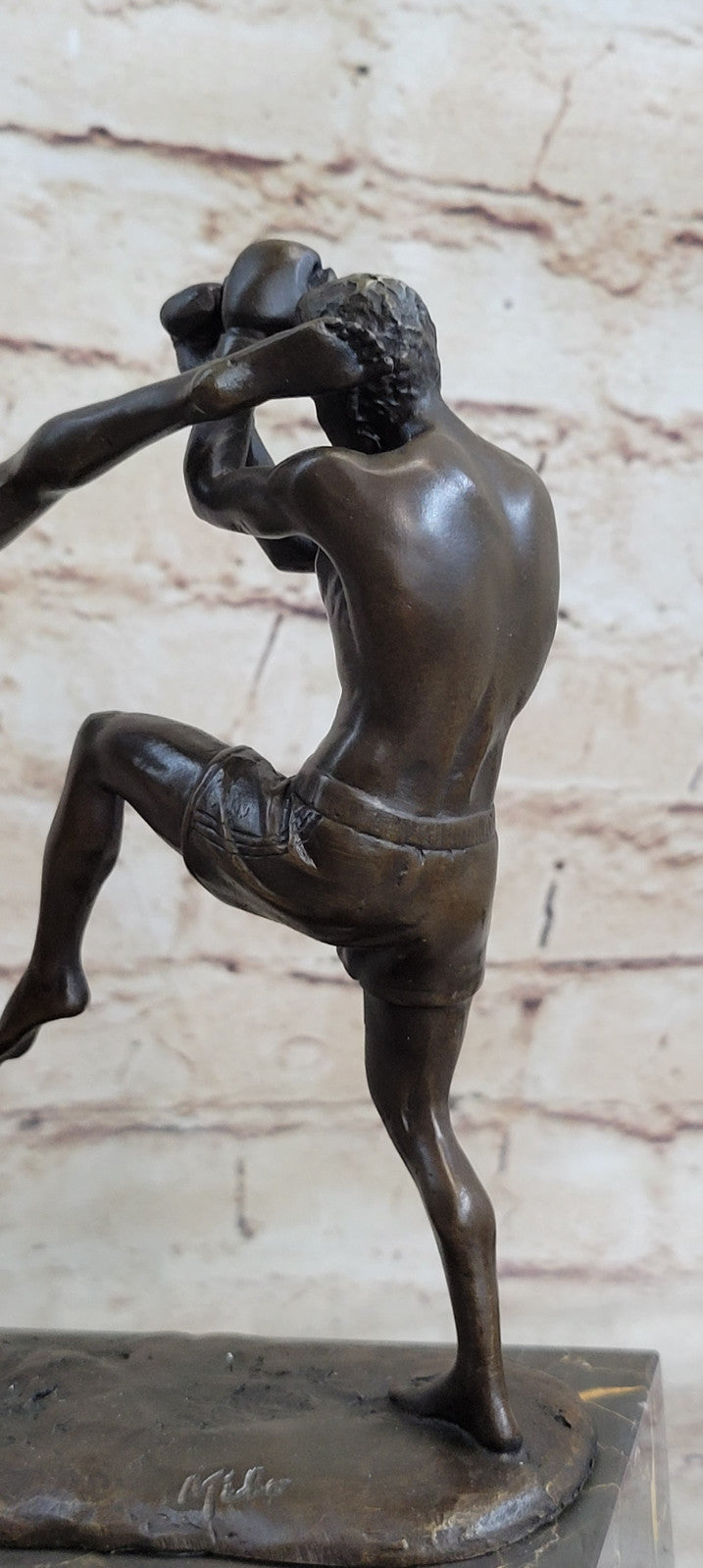 Bronze Sculpture Match Sport Kick Boxer Hot Cast Hand crafted Artwork Figure Art