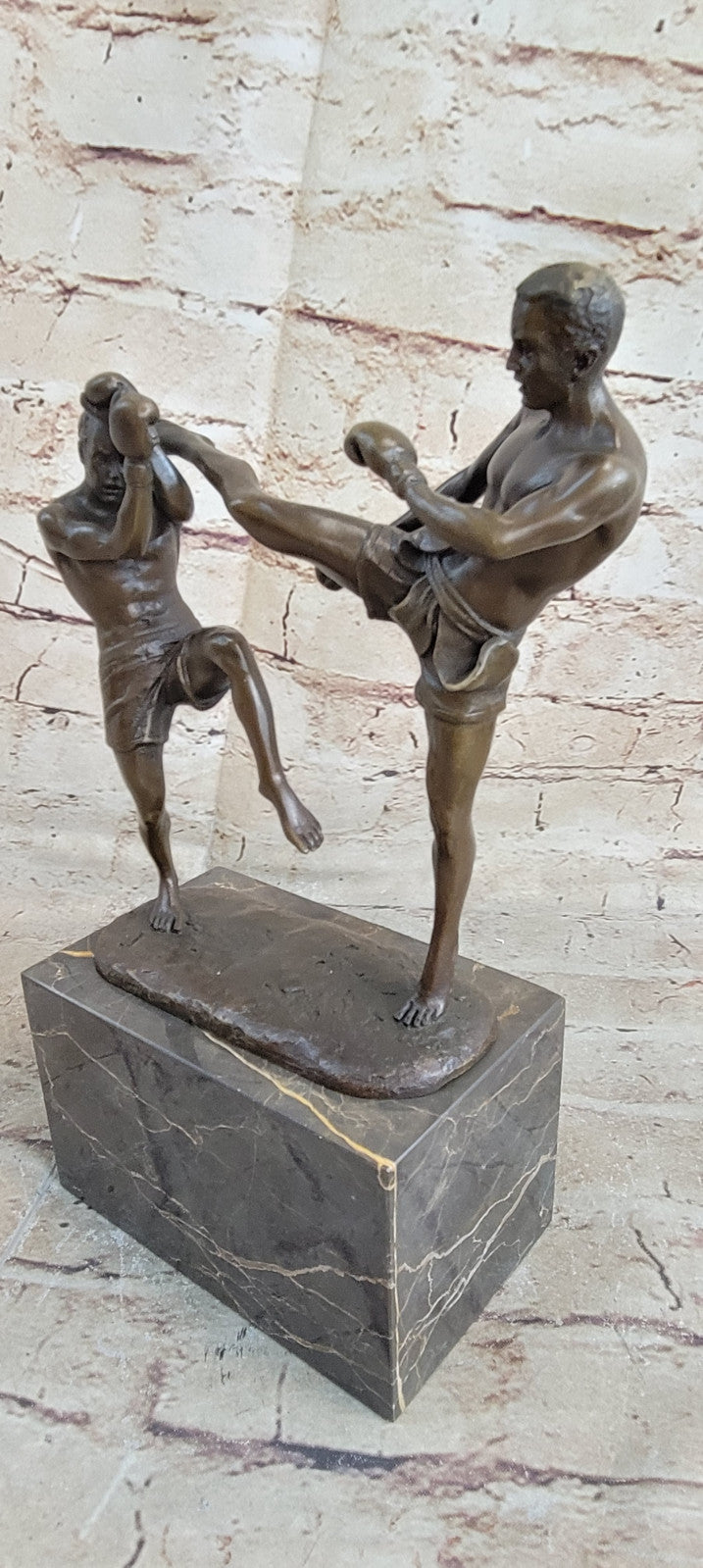 Bronze Sculpture Match Sport Kick Boxer Hot Cast Hand crafted Artwork Figure Art