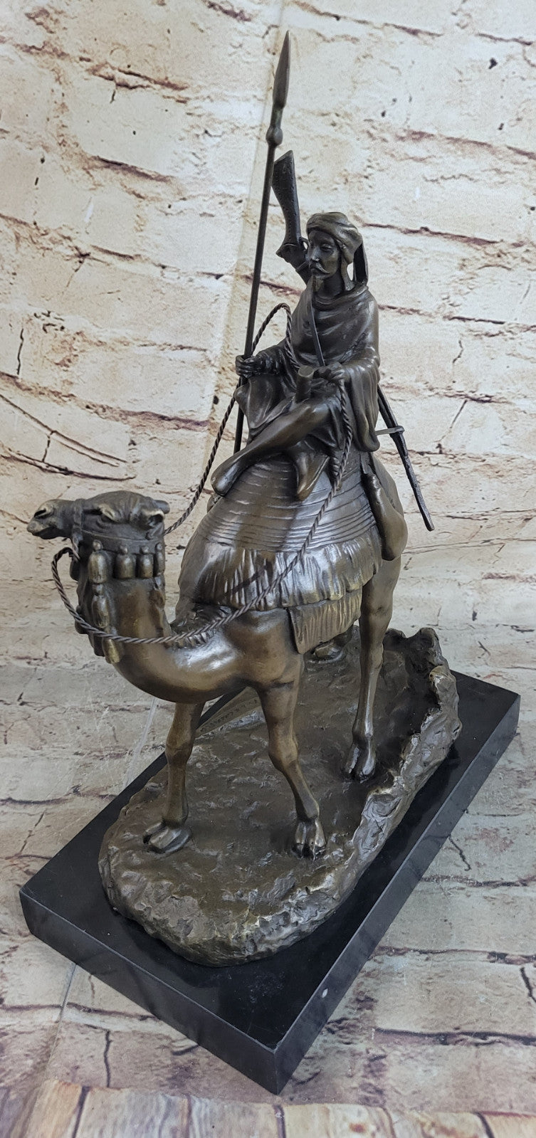 Arab Camel Rider Bronze Sculpture Home Office Decoration Hand Made Figurine SALE