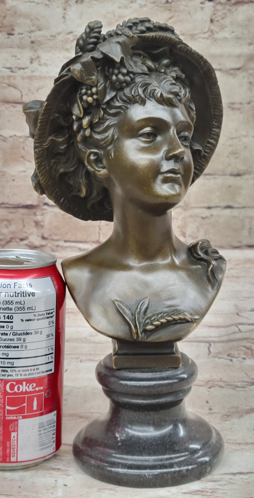 Handcrafted bronze sculpture SALE Bust Girl Sexy Nude Elegant Carrier Signed