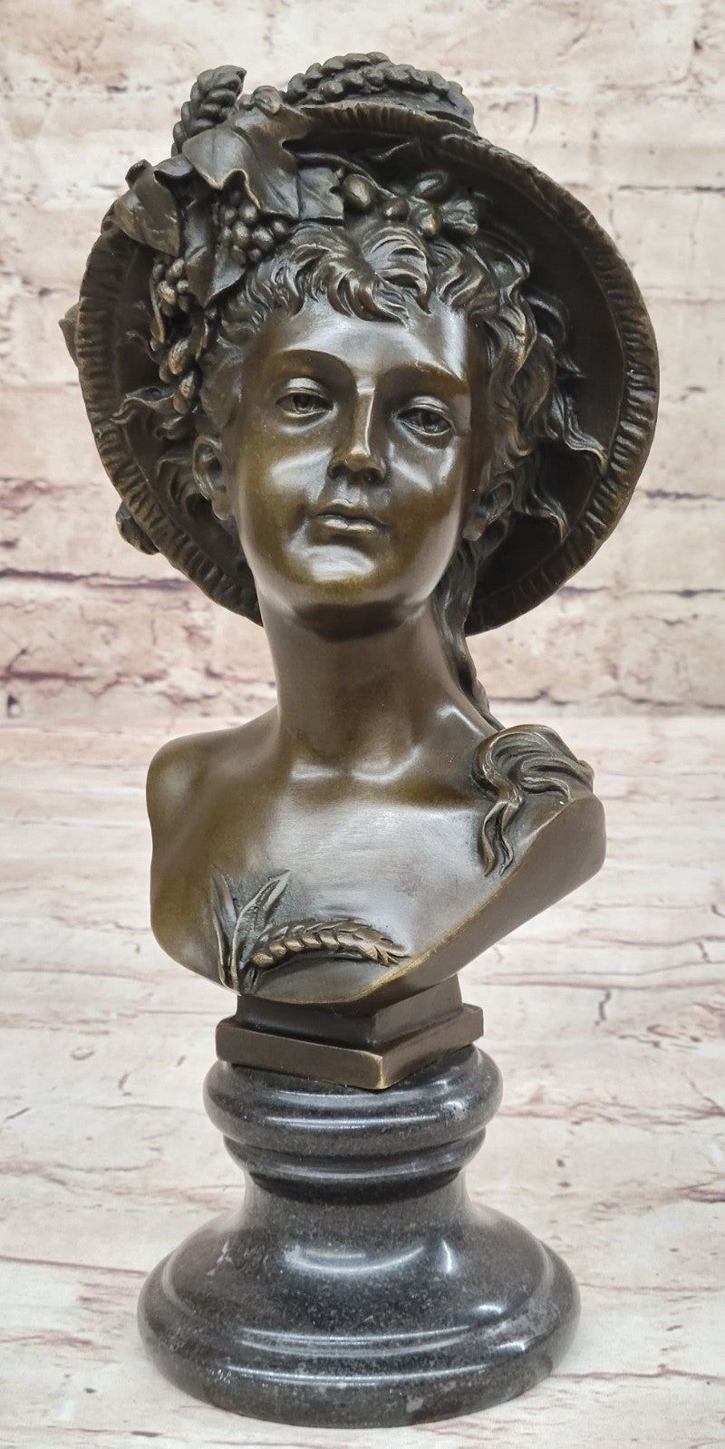 Handcrafted bronze sculpture SALE Bust Girl Sexy Nude Elegant Carrier Signed