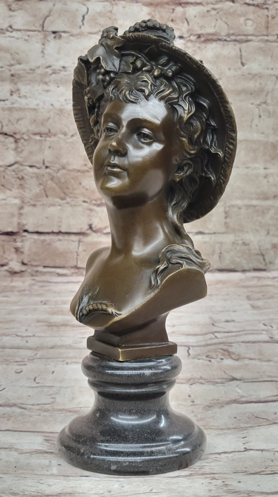 Handcrafted bronze sculpture SALE Bust Girl Sexy Nude Elegant Carrier Signed