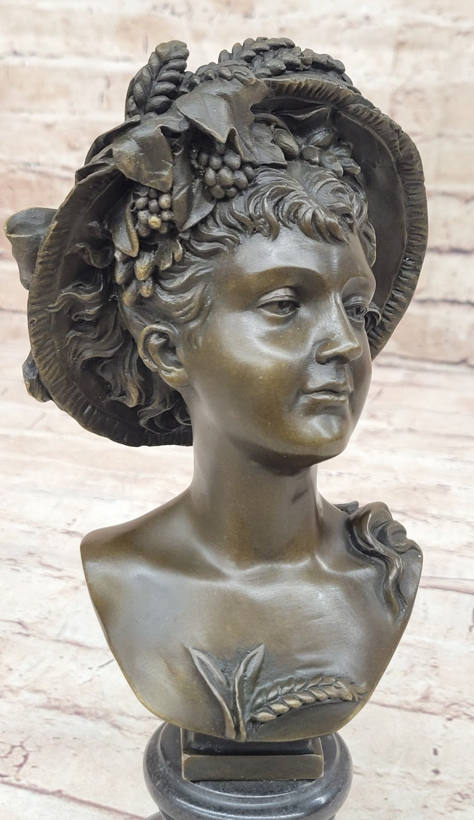 Handcrafted bronze sculpture SALE Bust Girl Sexy Nude Elegant Carrier Signed