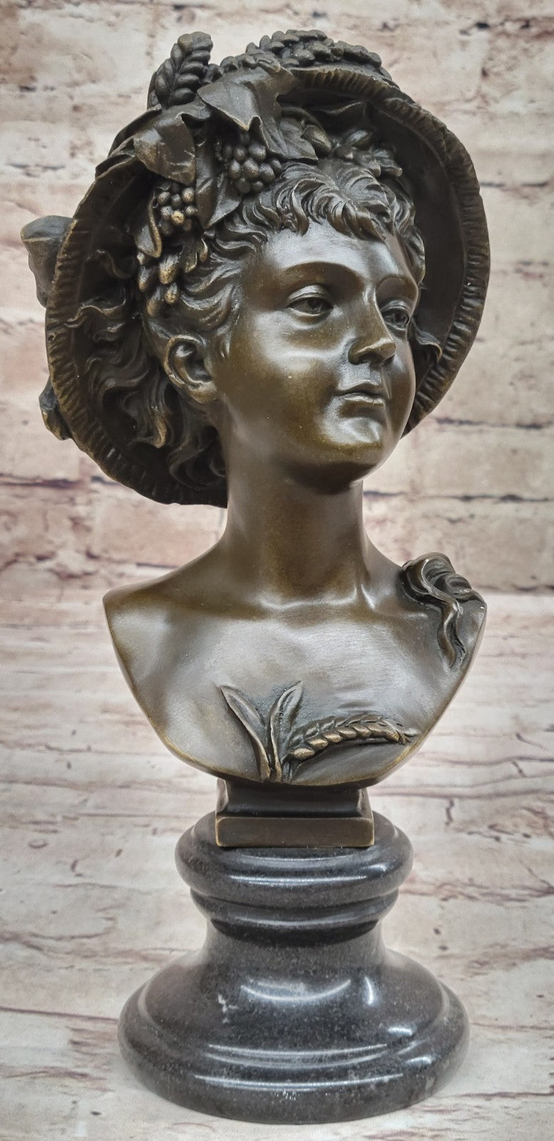 Handcrafted bronze sculpture SALE Bust Girl Sexy Nude Elegant Carrier Signed