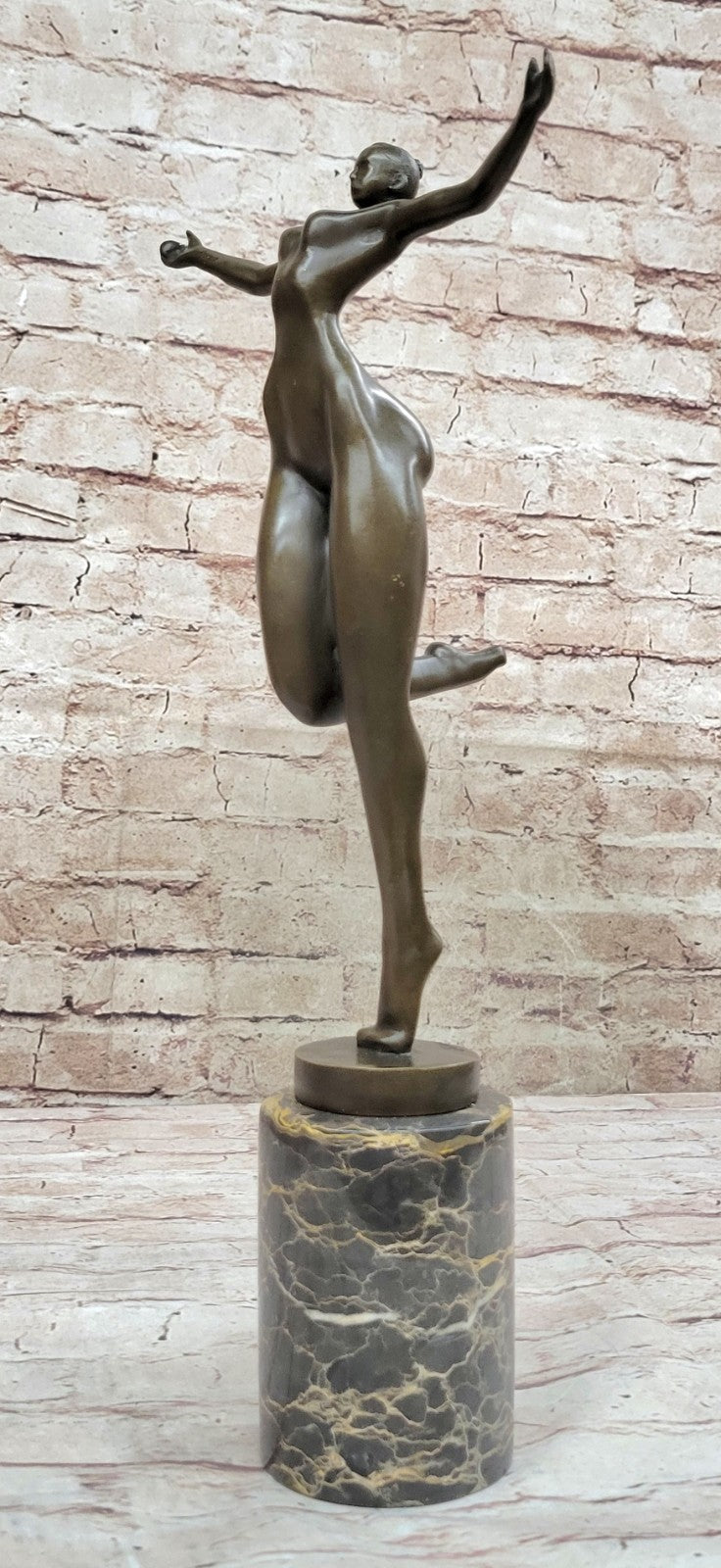Handcrafted bronze sculpture SALE Modern Abstract Girl Nude Cubism Juno Signed