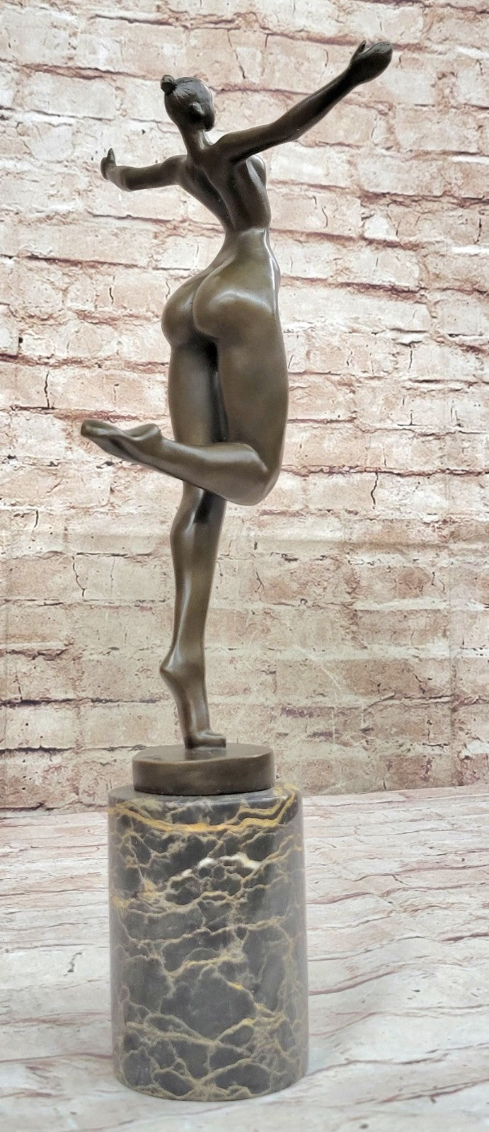 Handcrafted bronze sculpture SALE Modern Abstract Girl Nude Cubism Juno Signed