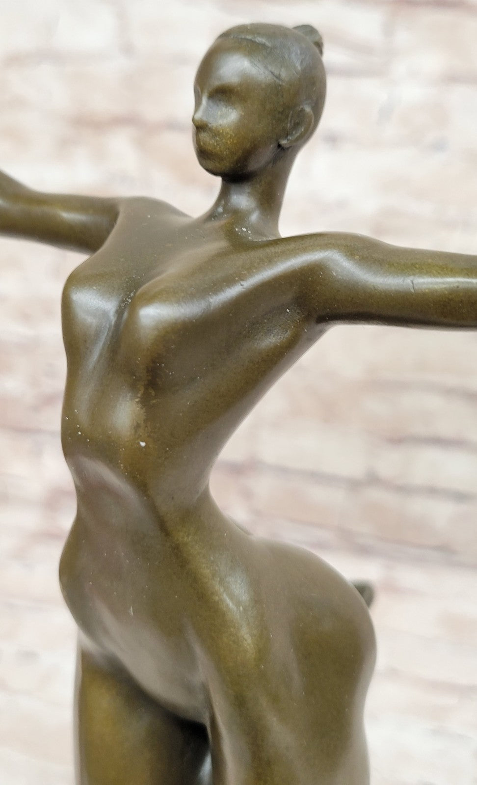 Handcrafted bronze sculpture SALE Modern Abstract Girl Nude Cubism Juno Signed