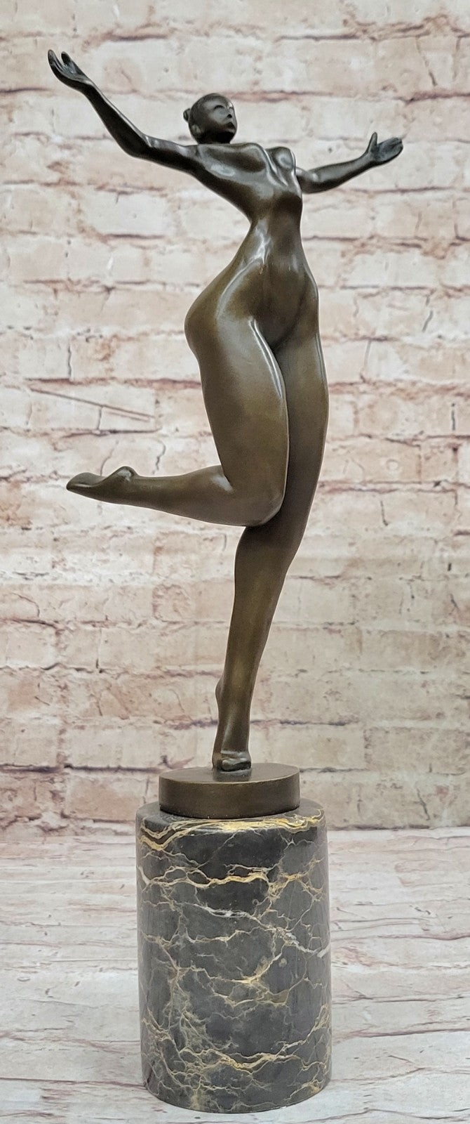 Handcrafted bronze sculpture SALE Modern Abstract Girl Nude Cubism Juno Signed