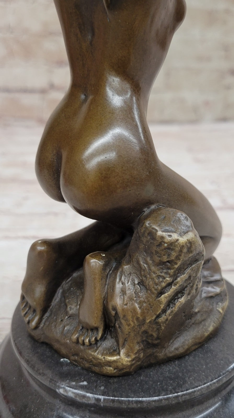 Sign~Patoue~Rebellious Sultry Nude Girl Bronze Statue Sculpture Figure Figurine