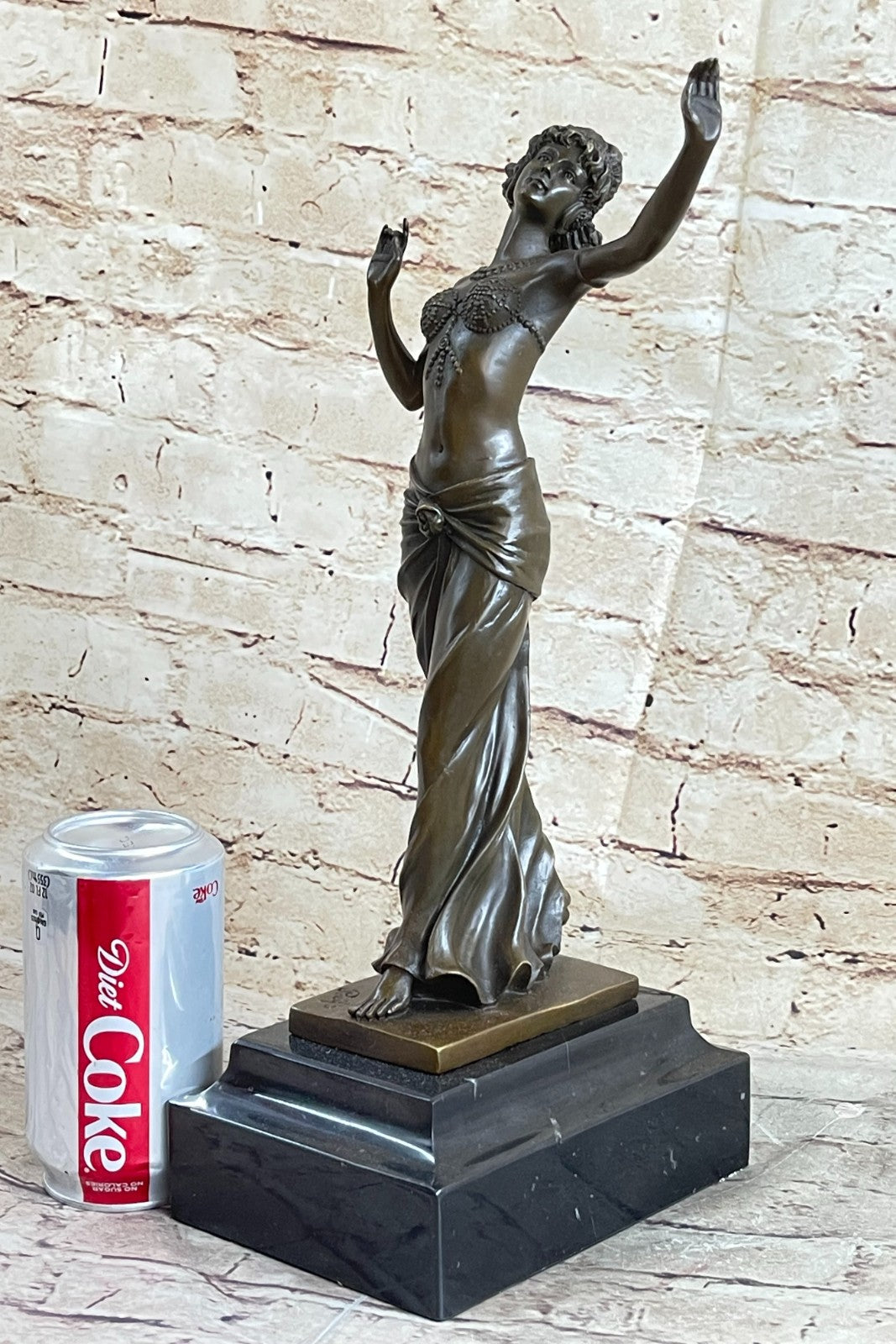 ART NOUVEAU SIGNED BRONZE GYPSY DANCER STATUE FIGURINE FIGURE SCULPTURE GILT ARTWORK