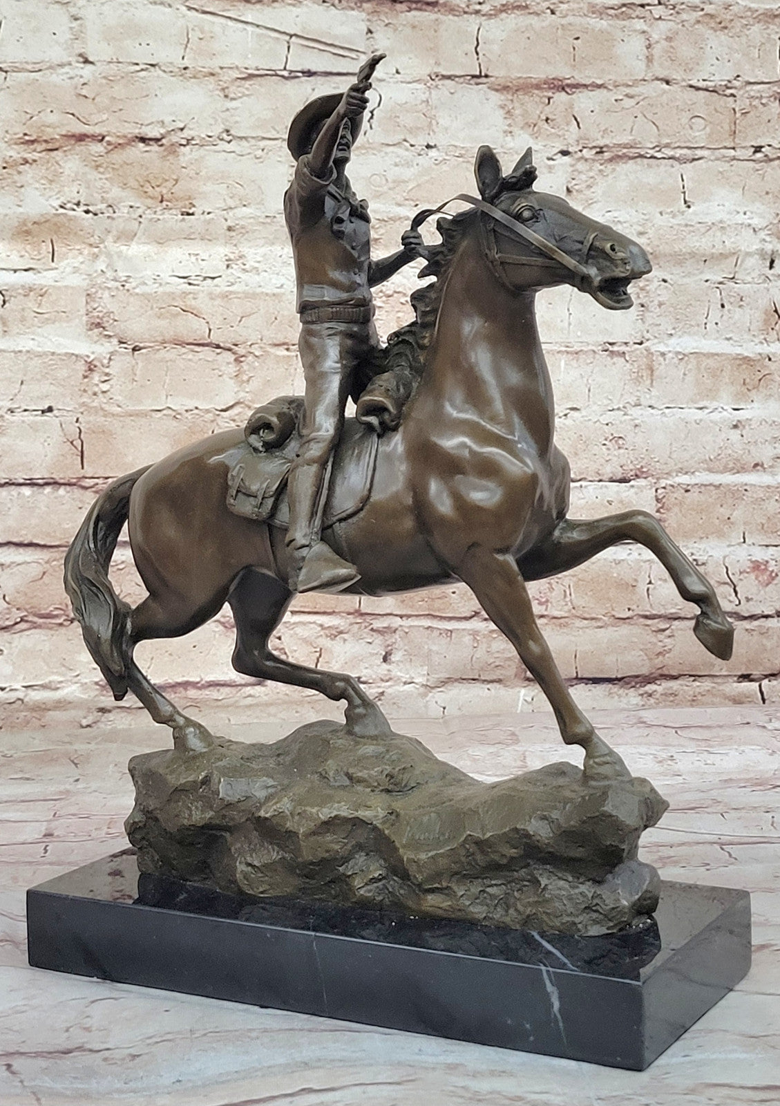 Old School Charm: Karl Kauba`s Cowboy on Horse - Collectible Bronze Artwork