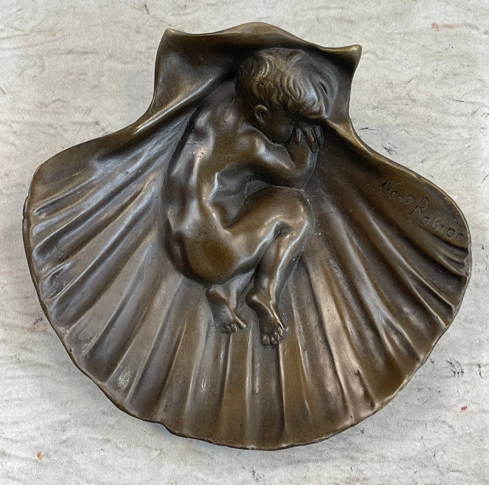 Art Deco Erotic Nude Boy Ashtray Bronze Sculpture Figurine Figure Decor Figure