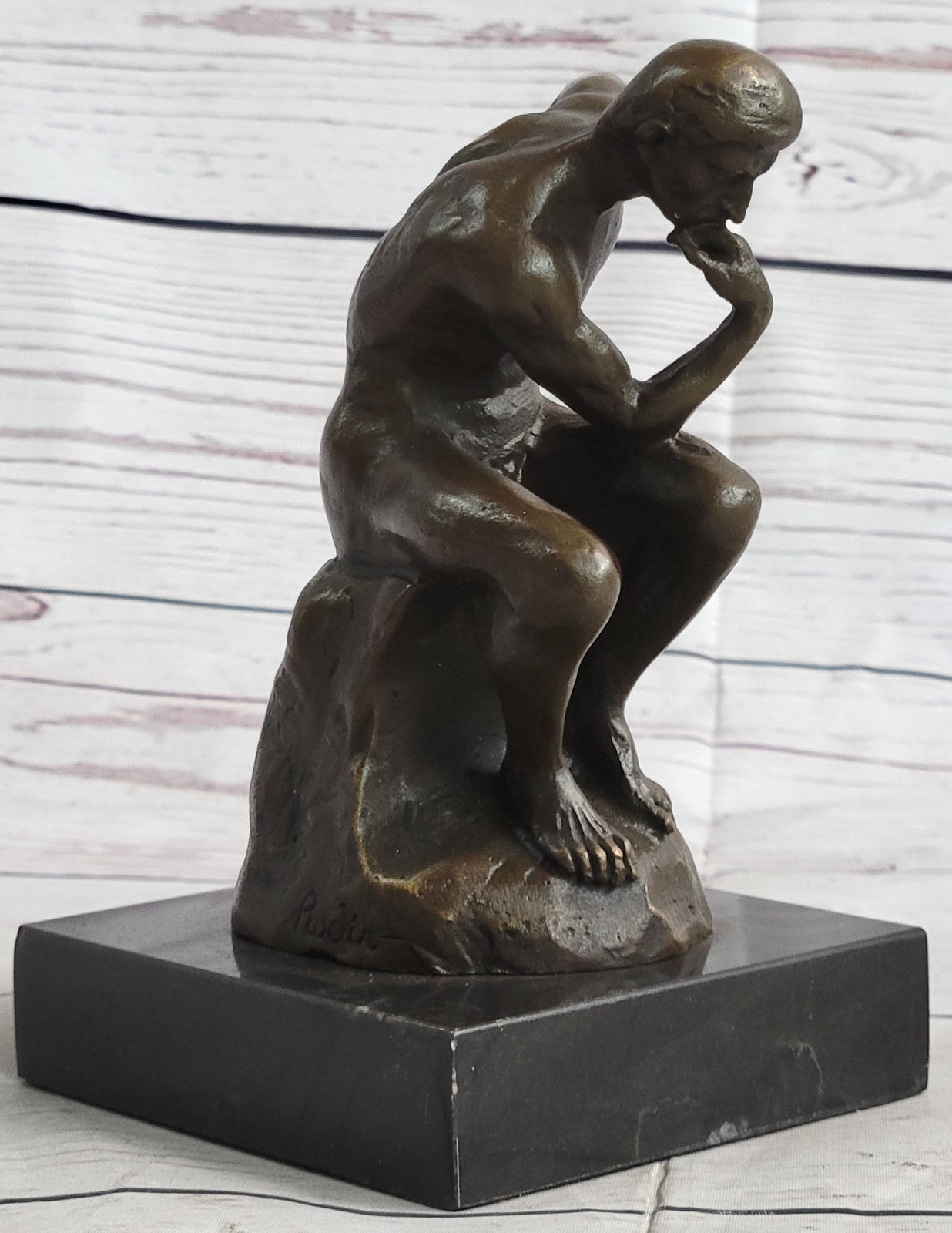 Rodin Rodin`s The Thinker Classical Male Nude Bronze Marble Statue Sculpture Art