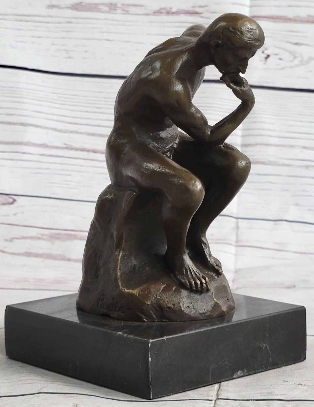 Buy Rodin’s The Thinker Bronze Marble Statue – Classical Male Nude Sculpture Art for Sale