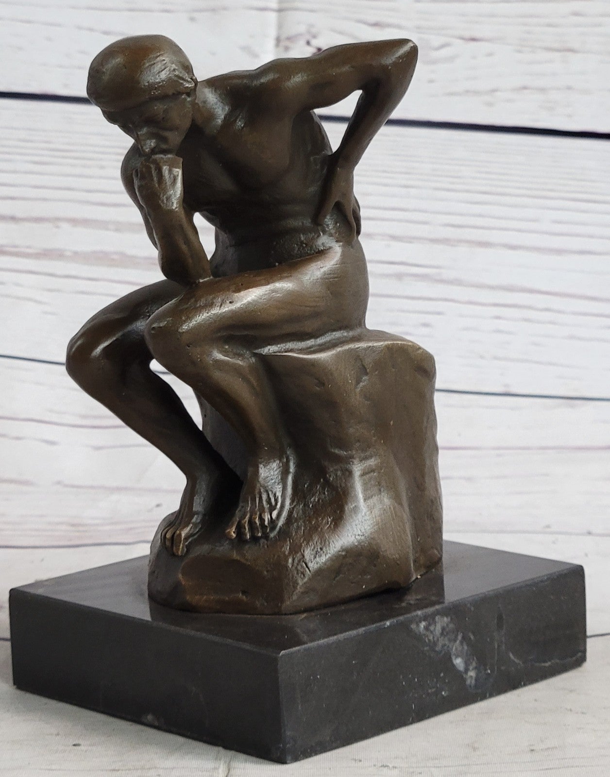 Rodin Rodin`s The Thinker Classical Male Nude Bronze Marble Statue Sculpture Art