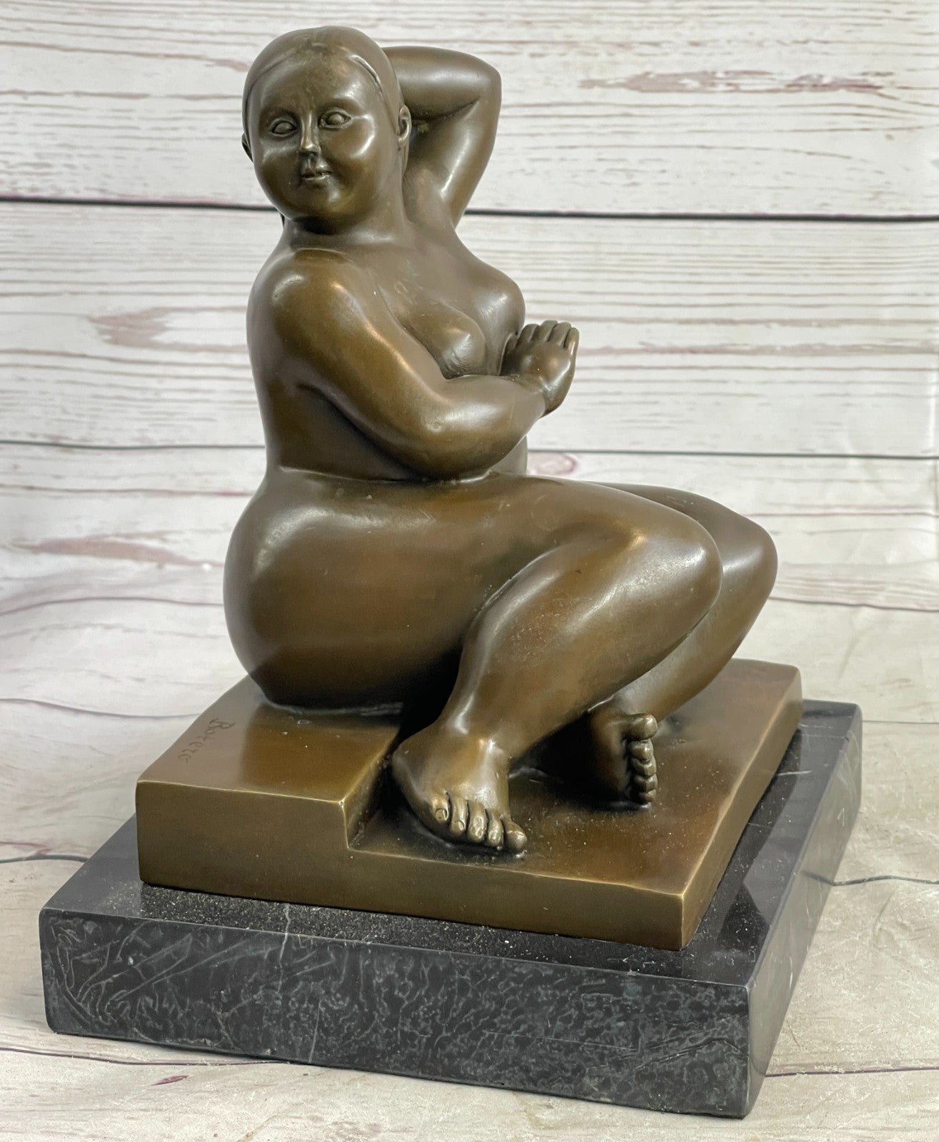 Bella Donna Sitting Woman Botero Bronze Sculpture Statue Figurine Figure Art