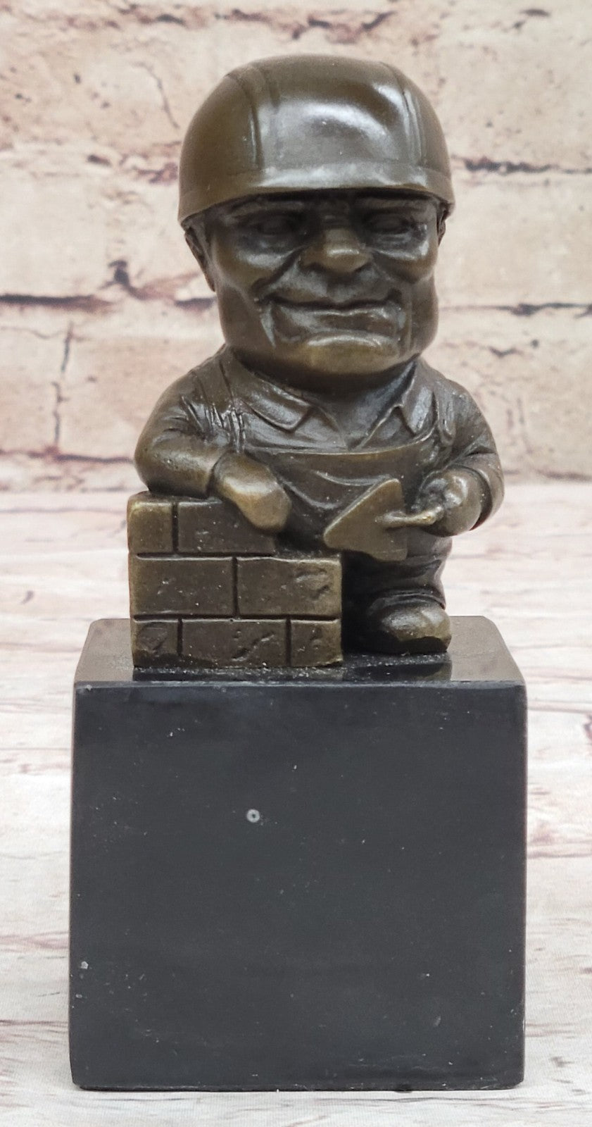Bronze Statue of a construction worker working on a wall Sculpture Figure