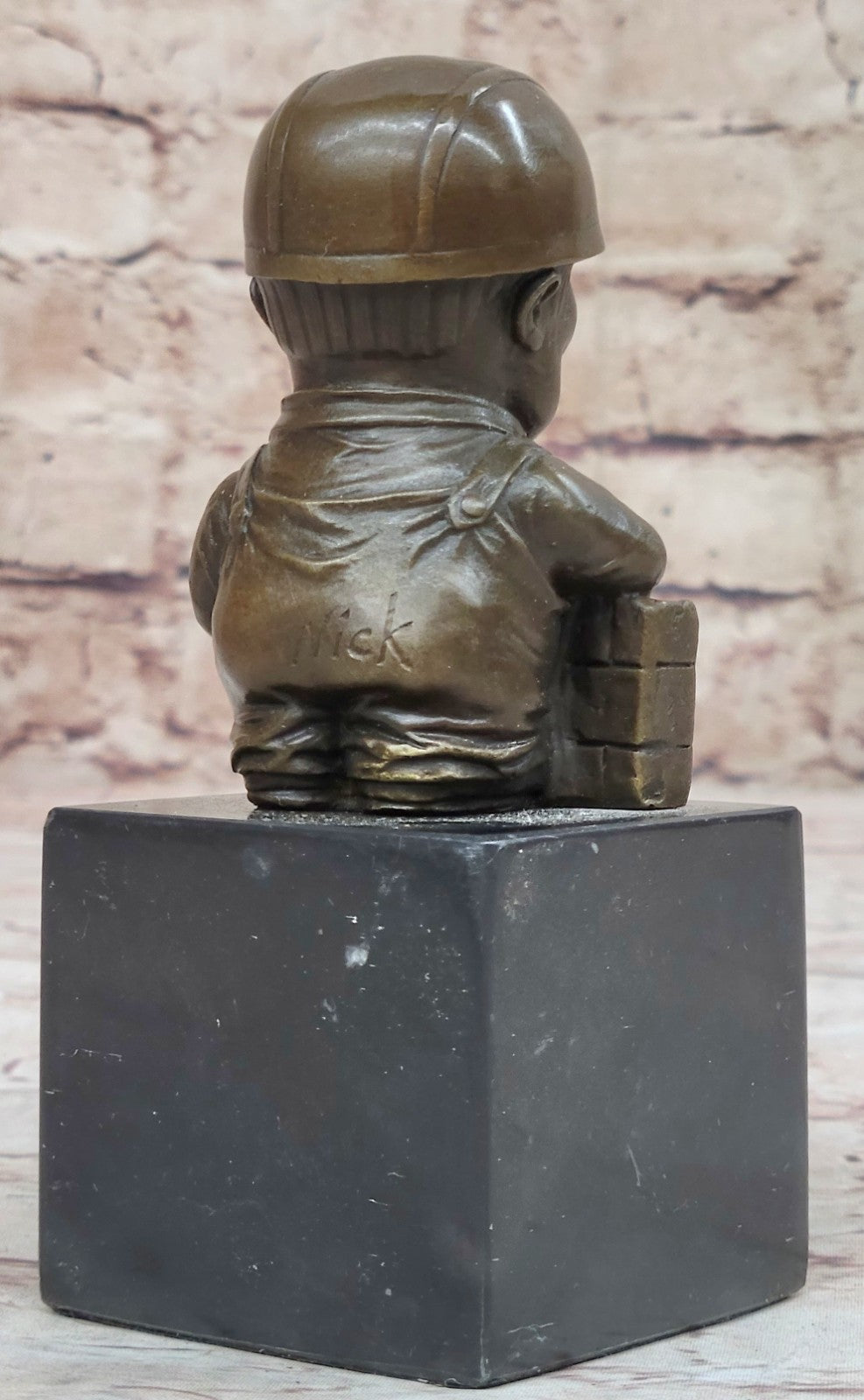 Bronze Statue of a construction worker working on a wall Sculpture Figure